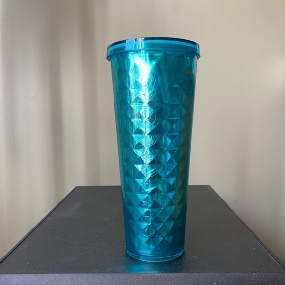 Starbucks | 2015 Turquoise Diamond Metallic Venti 24 oz Tumbler No Straw - Picture 5 of 6